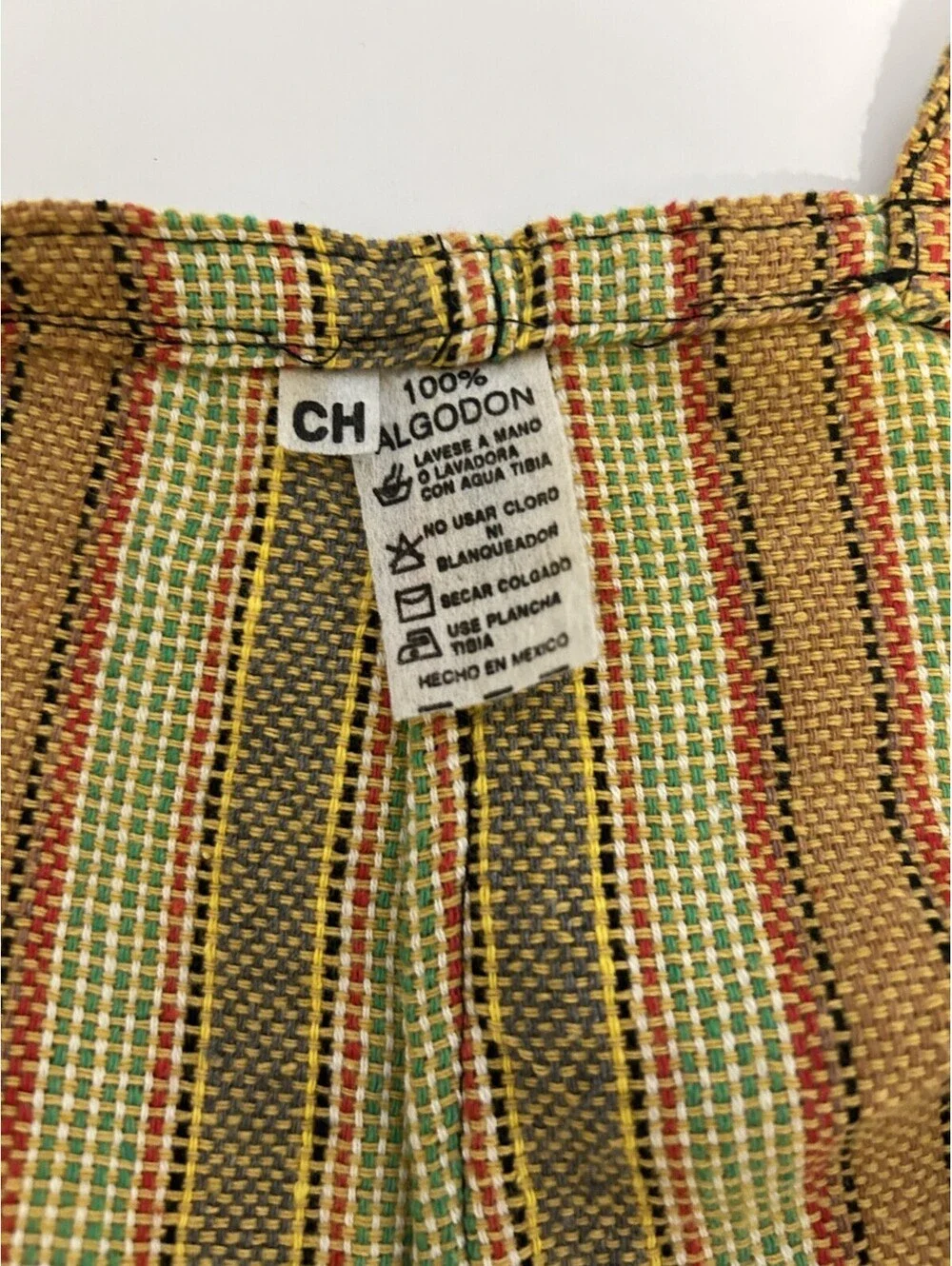 Shorts Jumper Made In Mexico Adjustable Tie Straps Pockets  Multi color raw edge